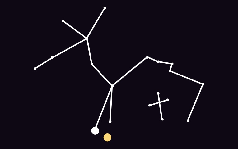 Diagram showing Proxima Centauri in the night sky